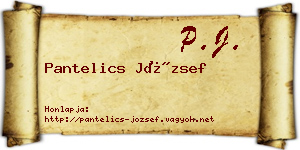 Pantelics József névjegykártya